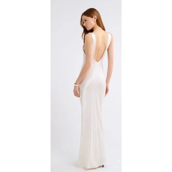 Rumored Sunset Strip Plunge Maxi Slip Dress Blush Pink - Small - Picture 9 of 9